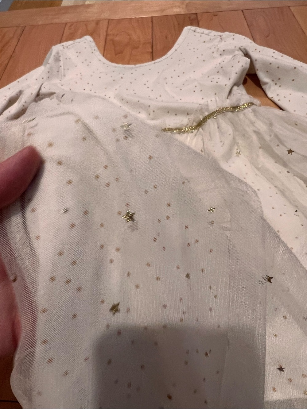 Hanna Andersson White Dress with Gold Star Accents